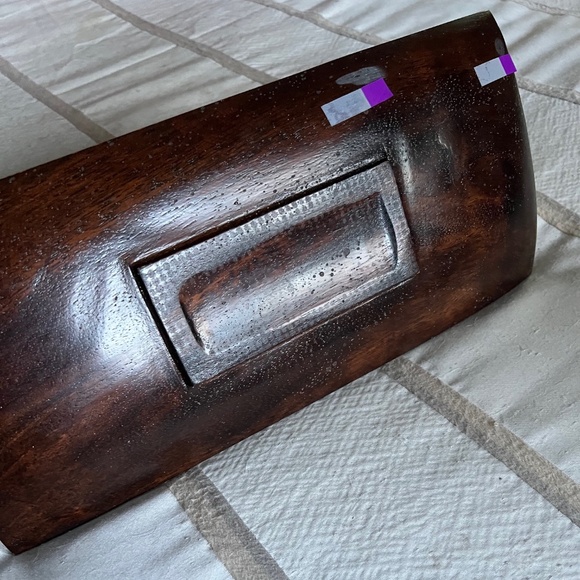 5 Piece Rectangular Wood Plate Serving Set W/ Carved Design--4 Plates, 1 Platter - Picture 9 of 9